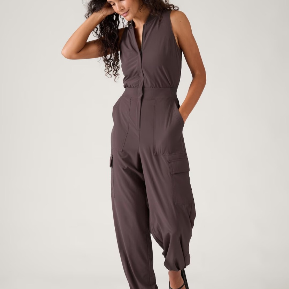 NWT Athleta Brooklyn Utility Jumpsuit 8 Tall